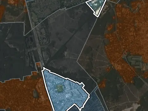 Luchtfoto van Noordoost in Hilversum