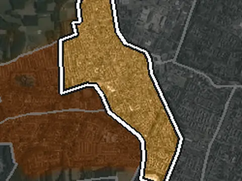 Luchtfoto van Oude Dorp in Huizen