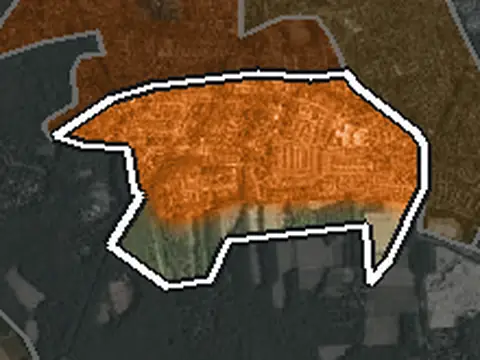 Luchtfoto van Staatslieden en Componistenbuurt in Huizen